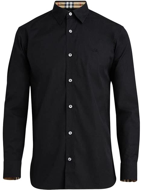 mens burberry button down black|burberry button down shirt men.